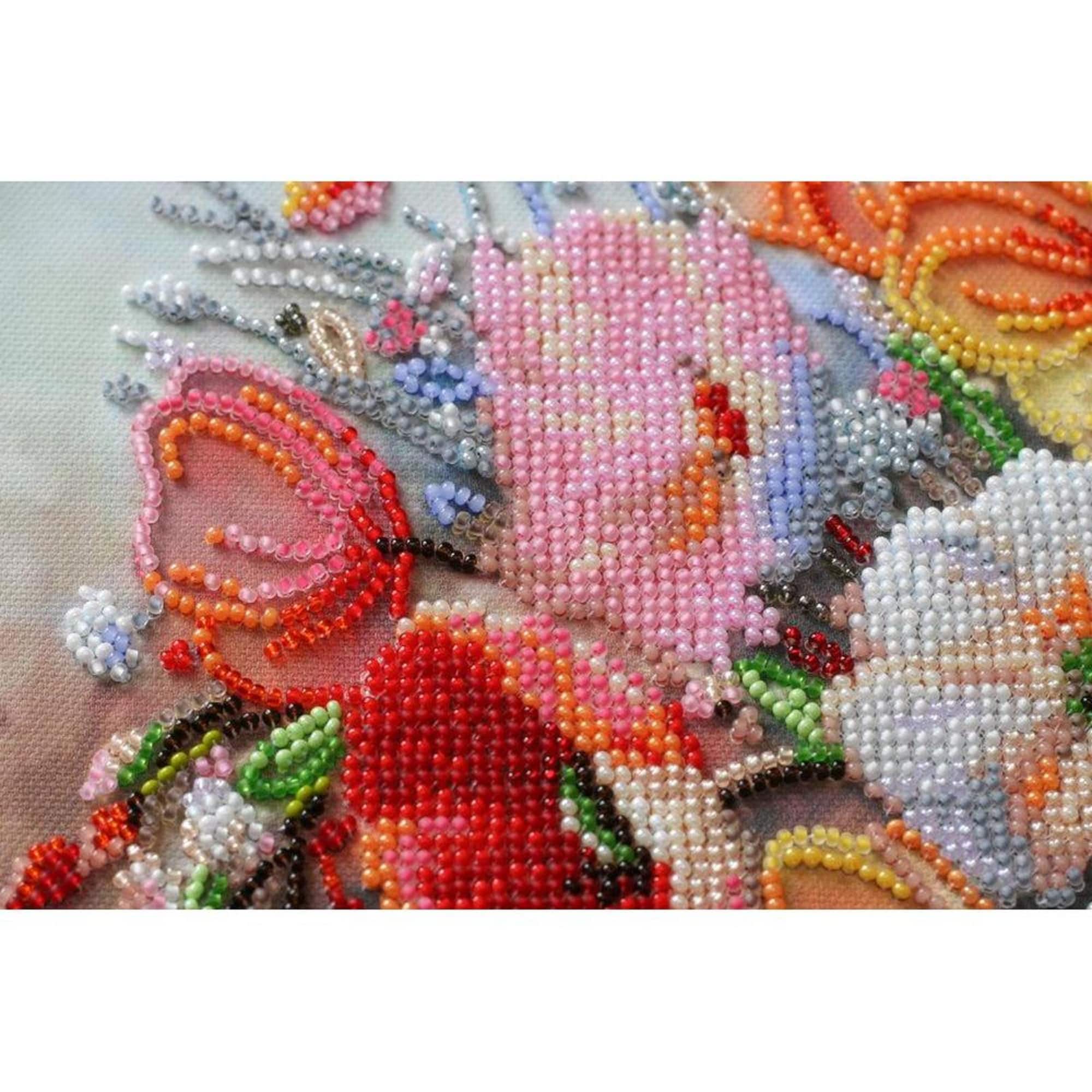 Abris Art Delicate Flowers Bead Embroidery Kit